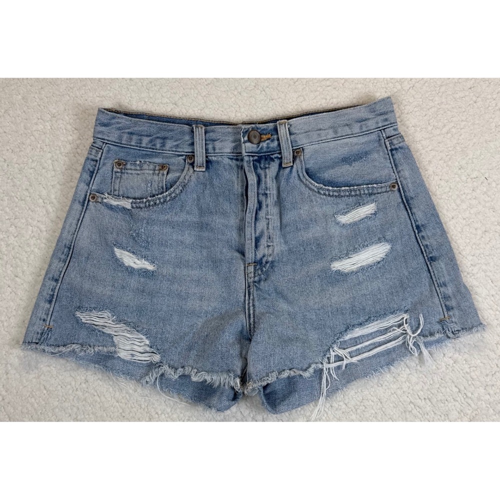 Pistola Distressed Light Wash Denim Shorts Size 26